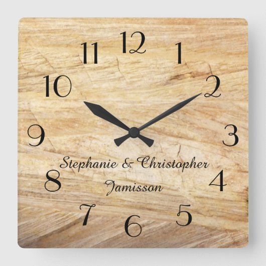 Rustique Lumière Brown Faux Horloge en Pierre Pers (Recto)