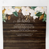 Rustique Magnolia Floral Mariage triple Invitation (Intérieur en premier)