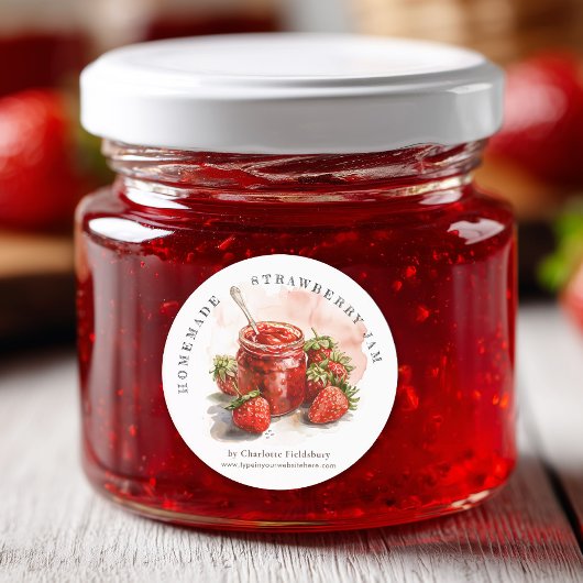 Rustique maison confiture de fraises Étiquette de