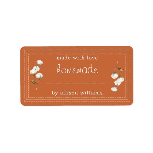 Rustique Maison Étiquette Coton Sprig Brûlé Orange (Devant)