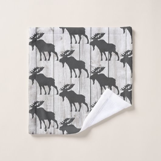 Rustique Marche Moose Shiplap Bois (Gant de toilette)
