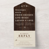 Rustique Mariage Agricole tout en une invitation (À l'intérieur)