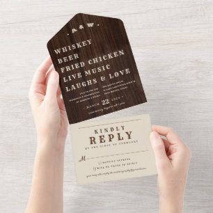 Rustique Mariage Agricole tout en une invitation