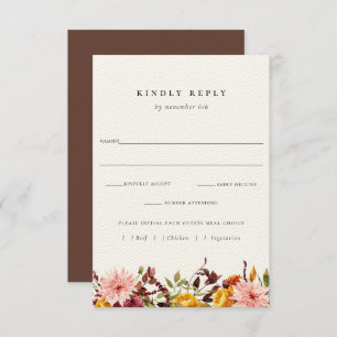 Rustique Mariage Automne RSVP Avec Carte Choix De 