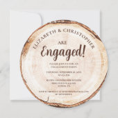 Rustique Mariage Bois Coupe Grain Invitation perso (Devant)