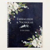 Rustique Mariage Chic Floral Navy Bleu (Devant)