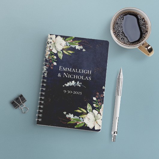 Rustique Mariage Chic Floral Navy Bleu