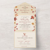 Rustique Mariage D'Automne Tout En Une Invitation (À l'intérieur)