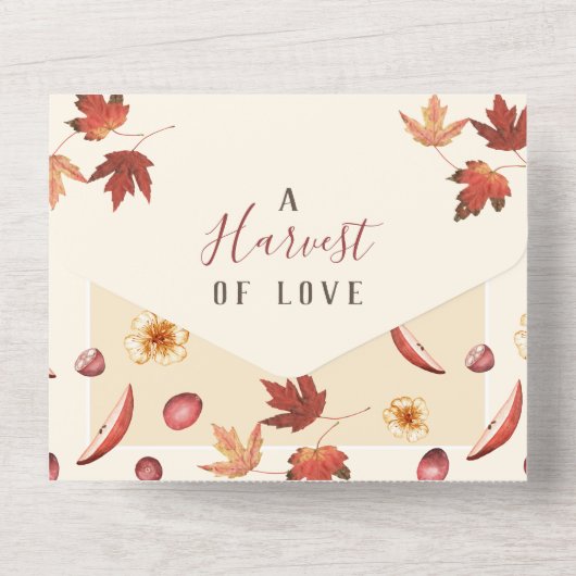 Rustique Mariage D'Automne Tout En Une Invitation (Verso)