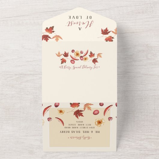Rustique Mariage D'Automne Tout En Une Invitation (Dehors)