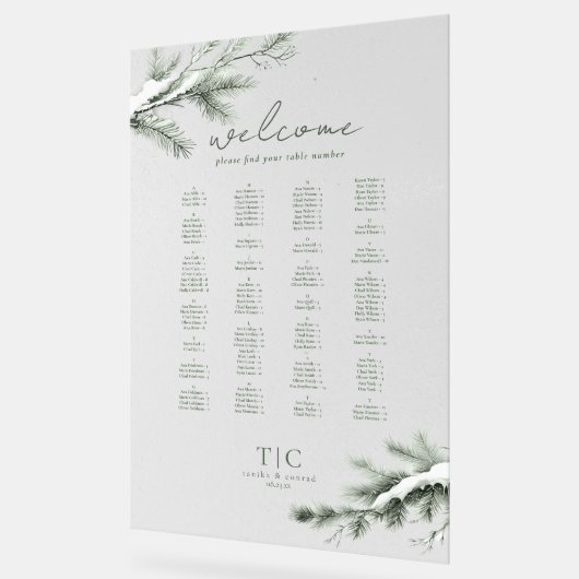 Rustique Mariage d'hiver Forêt de siège vert ID104 (Angle)