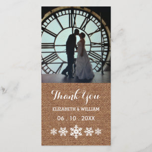 Rustique Mariage d'hiver Snowflakes Merci