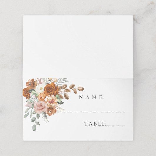 Rustique Mariage en terre cuite Cartes Place & Esc (Extérieur déplié)