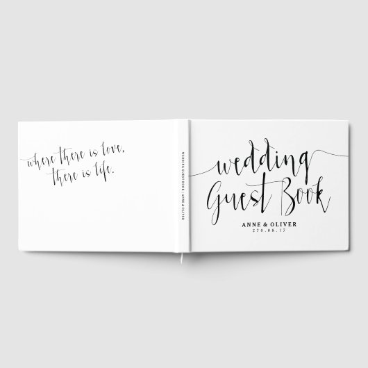 Rustique Mariage livre d'hôtes noir et blanc (Complet)