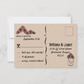 Rustique Mason Jar Elopement Réponse Carte Postale (Dos)