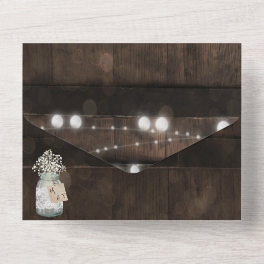 Rustique Mason Jar Faire-part de mariage en tonnea (Verso)