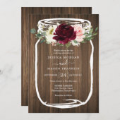 Rustique Mason Jar Invitations de mariage (Devant / Derrière)
