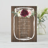 Rustique Mason Jar Invitations de mariage (Debout devant)