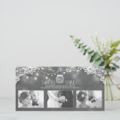 Rustique Mason Jar Lights Lace Mariage Merci (Debout devant)