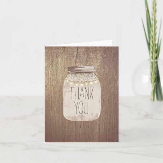 Rustique Mason Jar Merci (Devant)