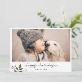 Rustique minimaliste Carte photo de vacances (Debout devant)