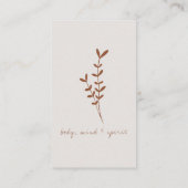 Rustique moderne Botanique Carte de visite personn (Dos)