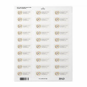 Rustique Monogramme bois Étiquette de retour Adres (Feuille entière)