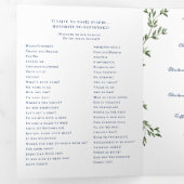 Rustique Montagne Bleu & Or | Programme de Mariage (Intérieur en premier)