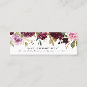 Rustique Moody Floral   Cartes d'enregistrement de