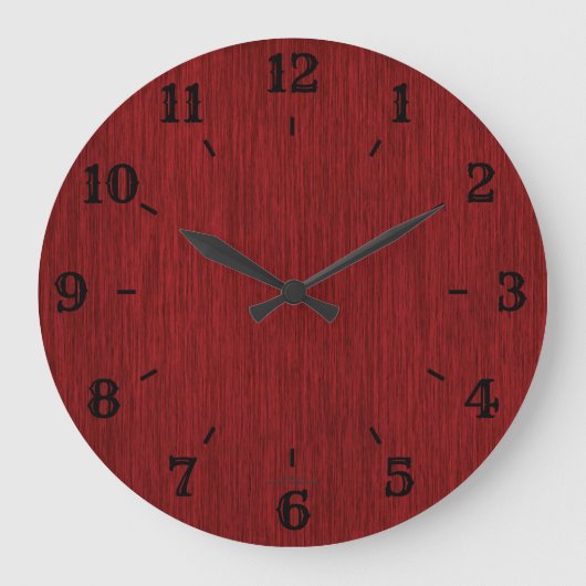 Rustique naturel Grainé Rouge bois Look Horloge (Recto)