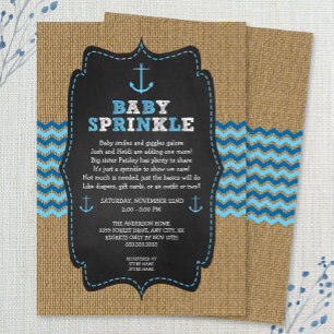 Rustique Nautique invitation à sautiner bébé