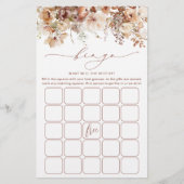 Rustique Neutral Boho Floral Bridal Carte de jeu (Devant)