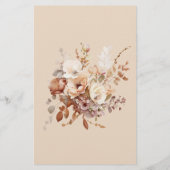 Rustique Neutral Boho Floral Bridal Carte de jeu (Dos)