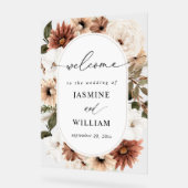 Rustique Neutral Boho Floral Mariage Bienvenue (Angle)