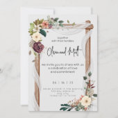 Rustique Neutre Boho Floral Faire-part de mariage  (Devant)