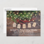 Rustique Noël Pays Fête Invitation (Devant / Derrière)