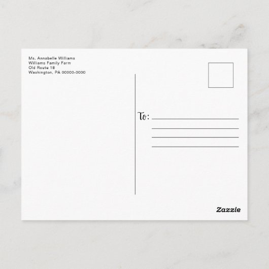 Rustique Noël Pays Fête Invitation (Dos)