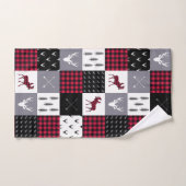 Rustique Noël rouge blanc à carreaux plaid patchwo (Serviette à main)