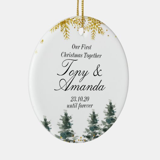 Rustique Notre Premier Noël Ensemble Ornement (Droite)