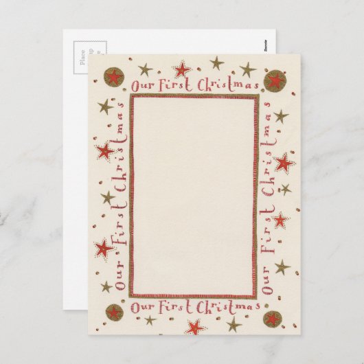 Rustique notre première carte de Noël (Devant / Derrière)