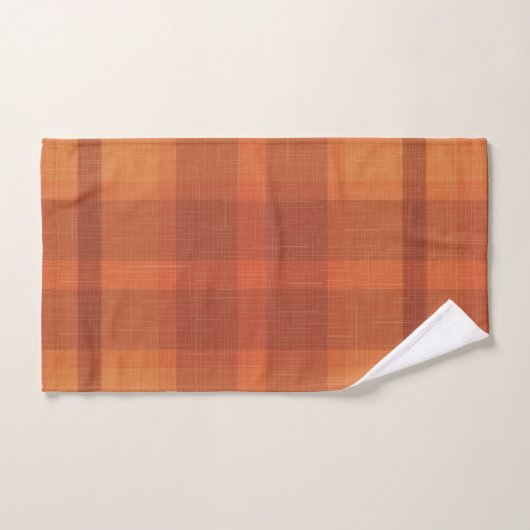 Rustique Orange Automne Plaid Tartan (Serviette à main)