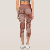 Rustique Orange Brown Burlap Linge Motif Leggings (Verso)