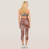 Rustique Orange Brown Burlap Linge Motif Leggings (Verso)
