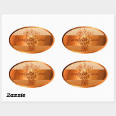 Rustique Orange Custom Wine Étiquette Mariage de a (Feuille)