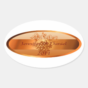 Rustique Orange Custom Wine Étiquette Mariage de a