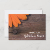 Rustique Orange Daisy Pays Barne Mariage Merci (Devant)