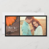 Rustique Orange Daisy Pays Merci Carte photo (Devant)