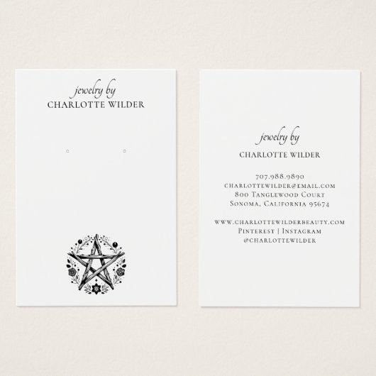 Rustique Pagan Wiccan Pentacle Bijoux oreille (Devant & derrière)