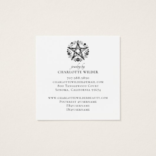 Rustique Pagan Wiccan Pentacle Bijoux oreille (Dos)