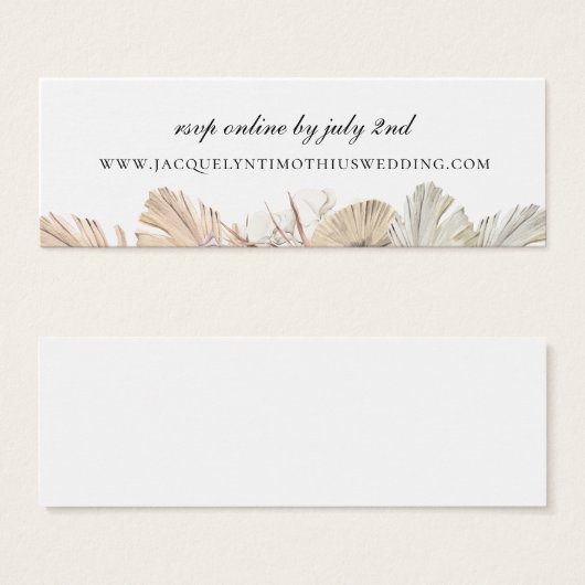Rustique Palm Frond Mariage site web RSVP (Devant & derrière)